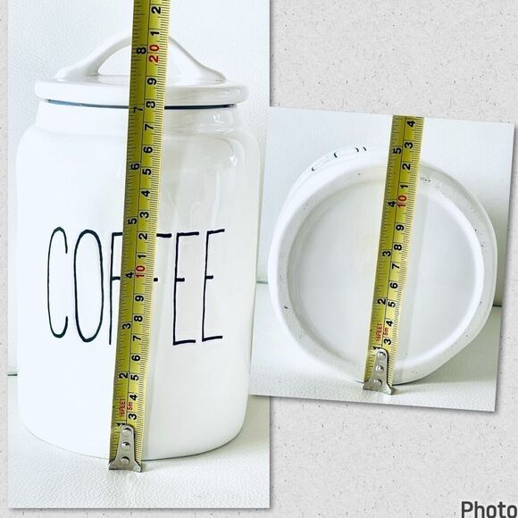 NWT Gorgeous TEA & COFFEE w/ Dimples  White & Black Glossy Ceramic Canister Set - Picture 13 of 16